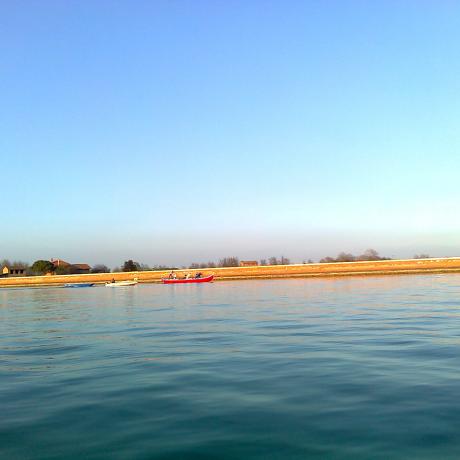 Sant'Erasmo island in Venice at the sunset