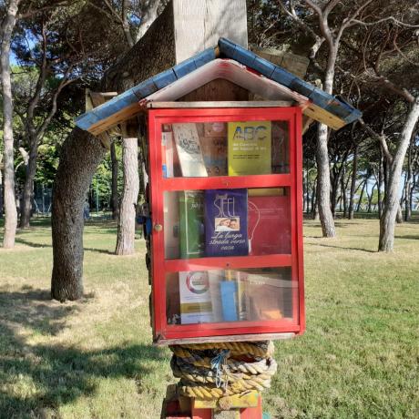 A book-crossing station in Sant'Elena, Venice