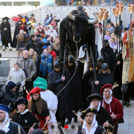 People gathering during Venice Carnival